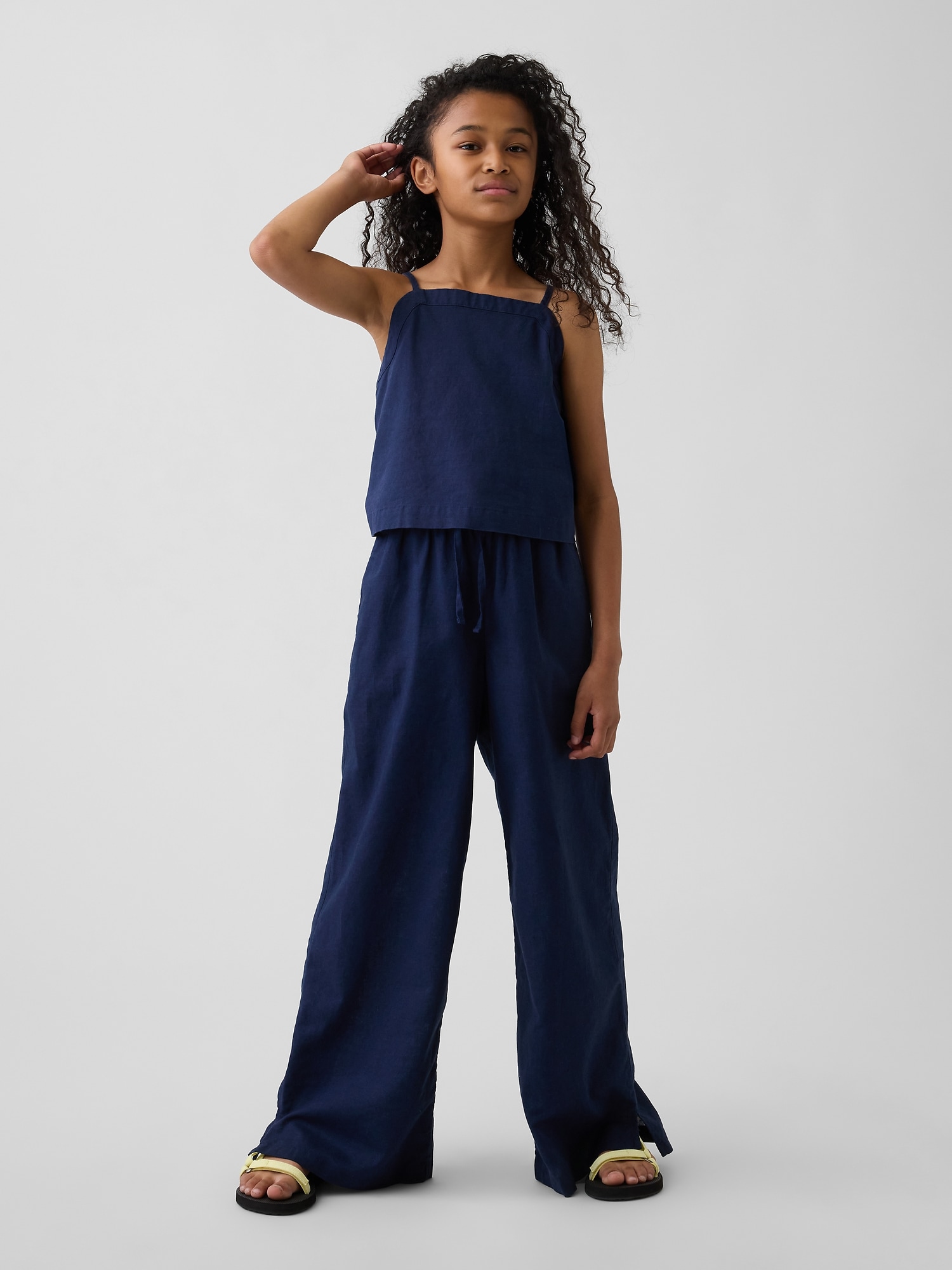 Kids Linen-Cotton Easy Wide-Leg Pants