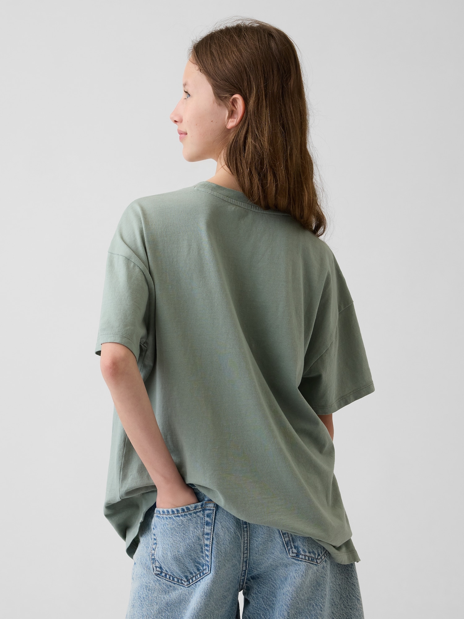 オーバーサイズ チュニック グラフィックTシャツ (キッズ)-2