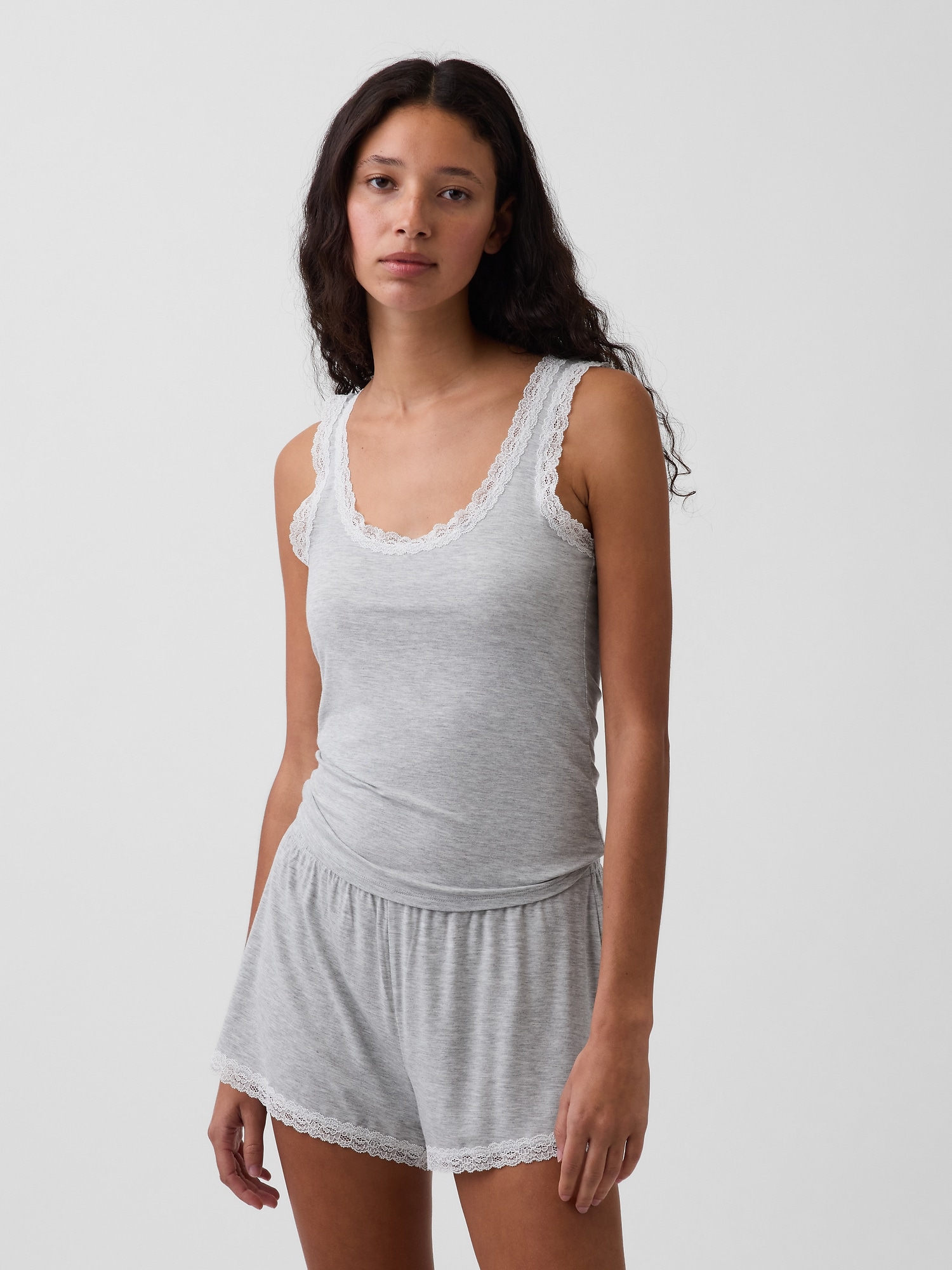 Softest Modal Lace-Trim PJ Tank Top