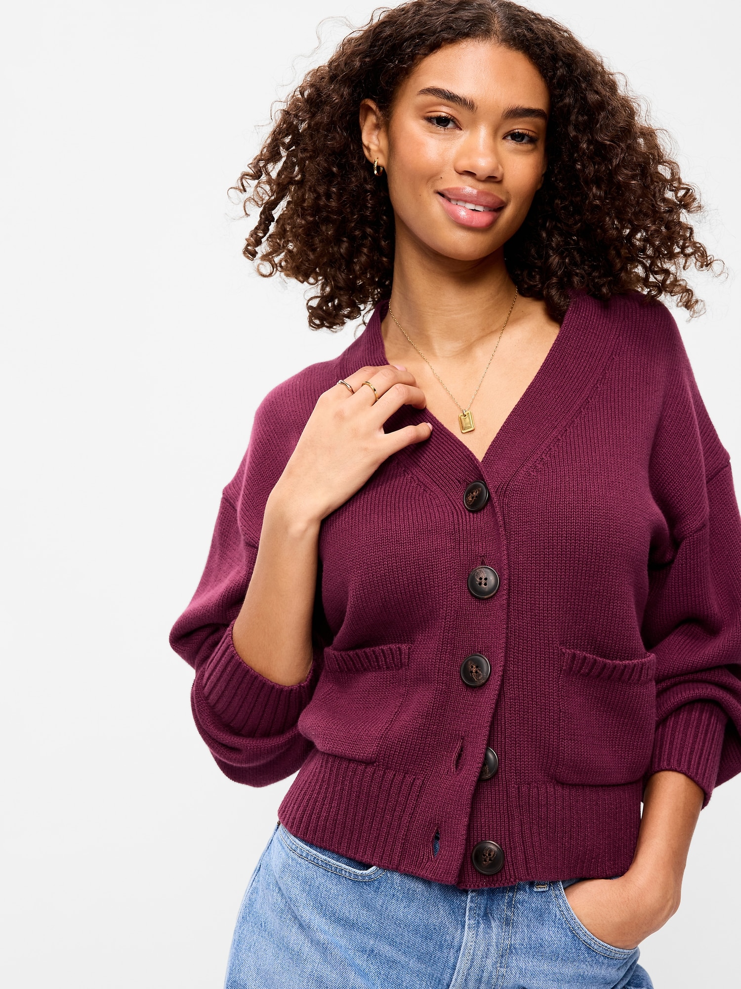 Seaside Cotton V-Neck Cardigan Sweater