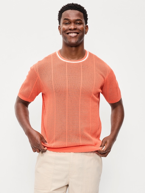 T-SHIRT DÉCONTRACTÉ EN TRICOT DE MAILLES