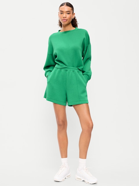 High-Waisted Bounce Fleece Shorts -- 5-inch inseam