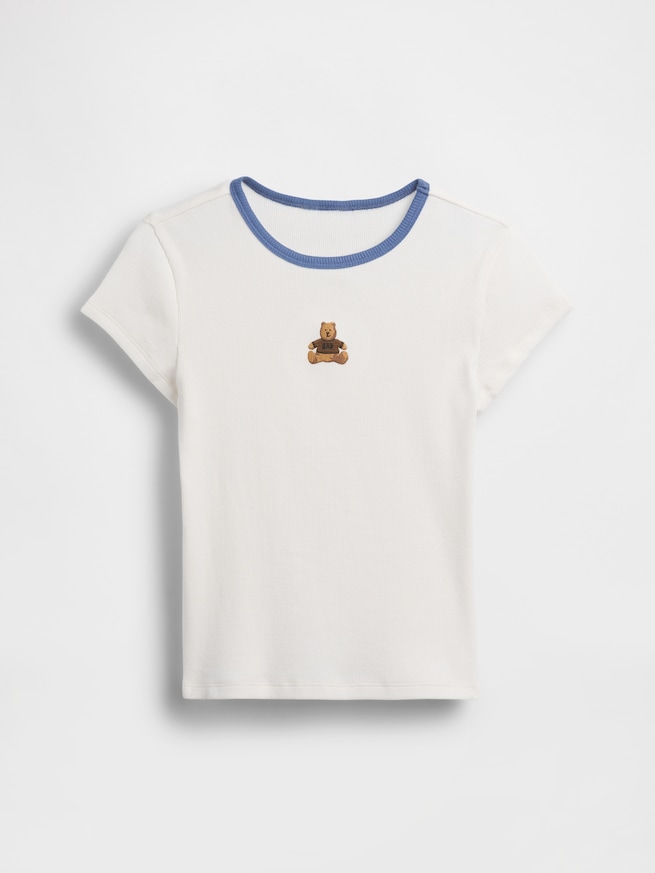 刺しゅう リブTシャツ (キッズ)-1