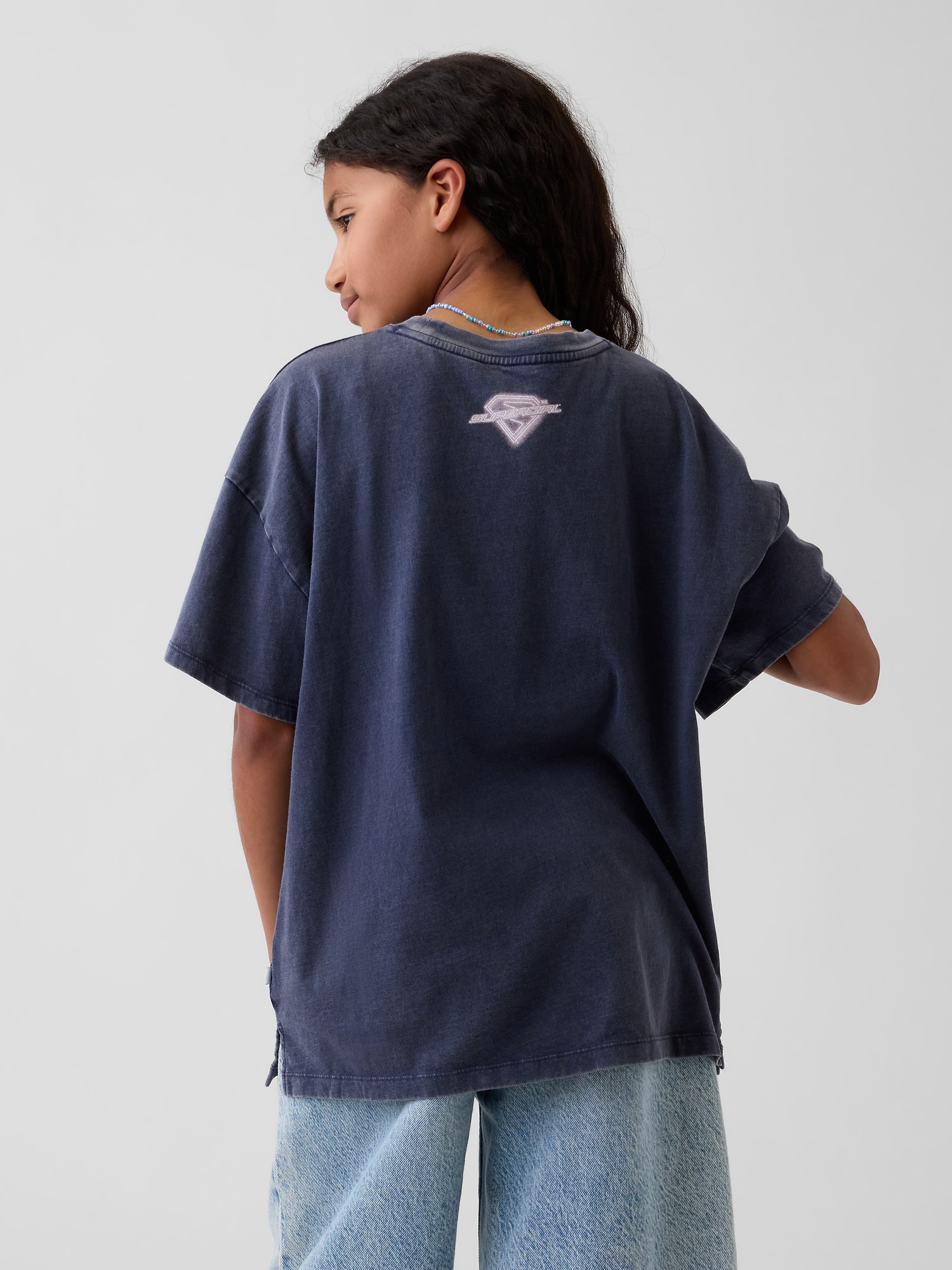 スーパーマン オーバーサイズチュニックTシャツ (キッズ)-2