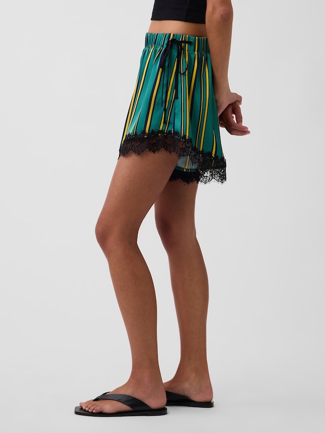 Gap &times; Sean Wotherspoon リサイクル サテンストライプ イージーウエスト ショートパンツ-2