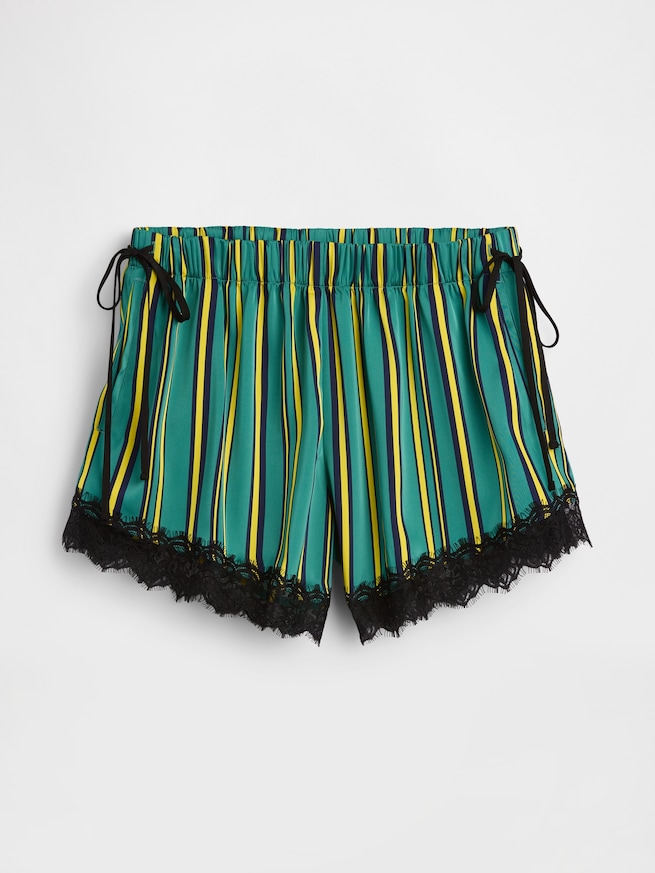 Gap &times; Sean Wotherspoon リサイクル サテンストライプ イージーウエスト ショートパンツ-4