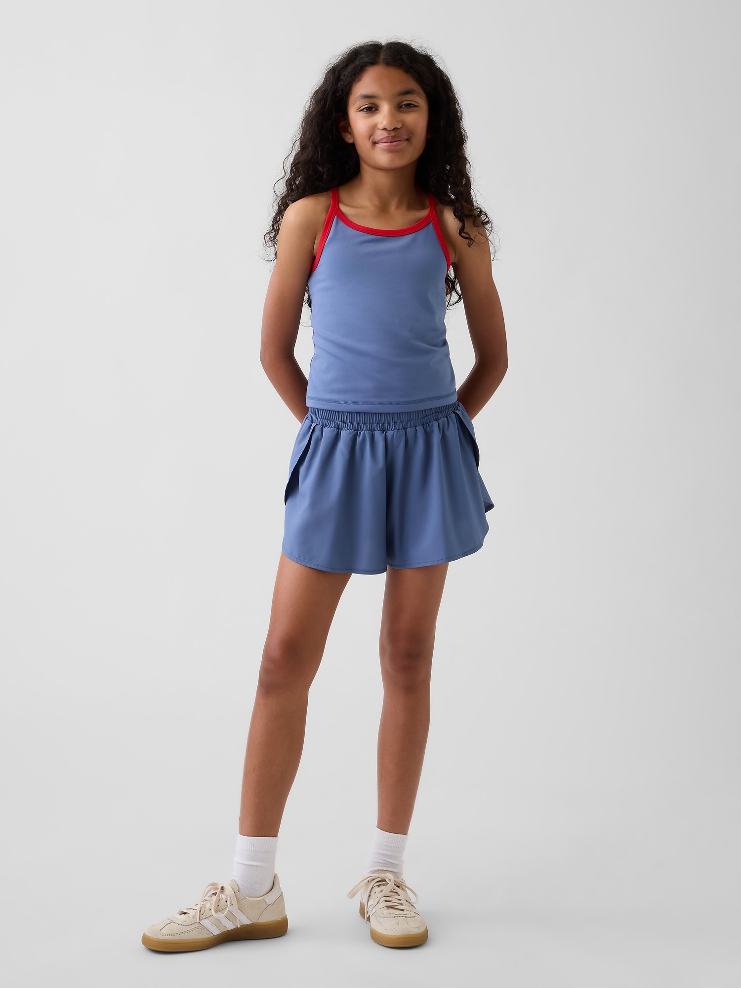 Kids Quick-Dry Butterfly-Hem Run Shorts