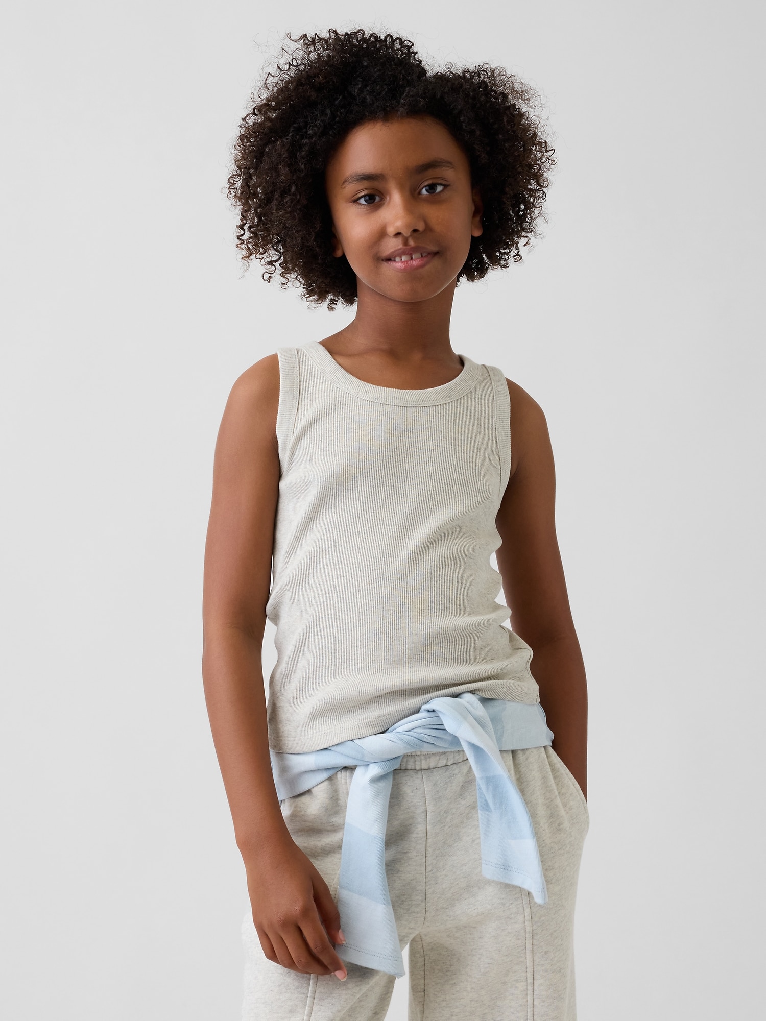 CAMISOLE CÔTELÉE À ENCOLURE DÉGAGÉE POUR ENFANT