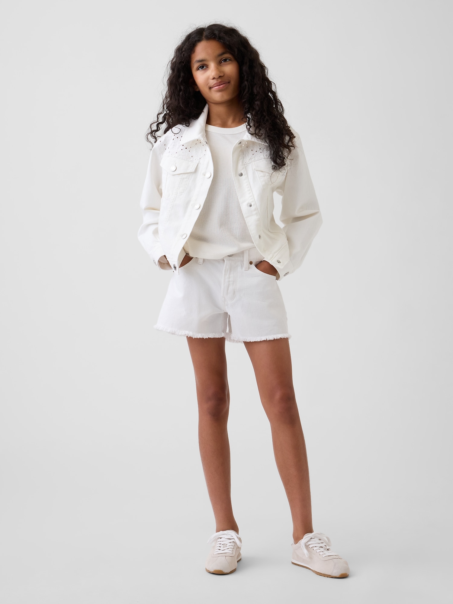 Kids Low Rise Stride Denim Shorts