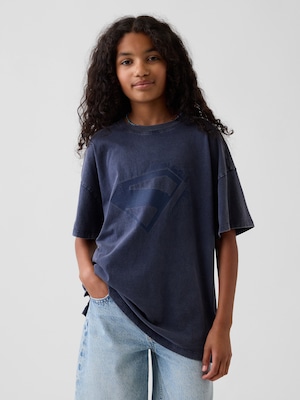 スーパーマン オーバーサイズチュニックTシャツ (キッズ)