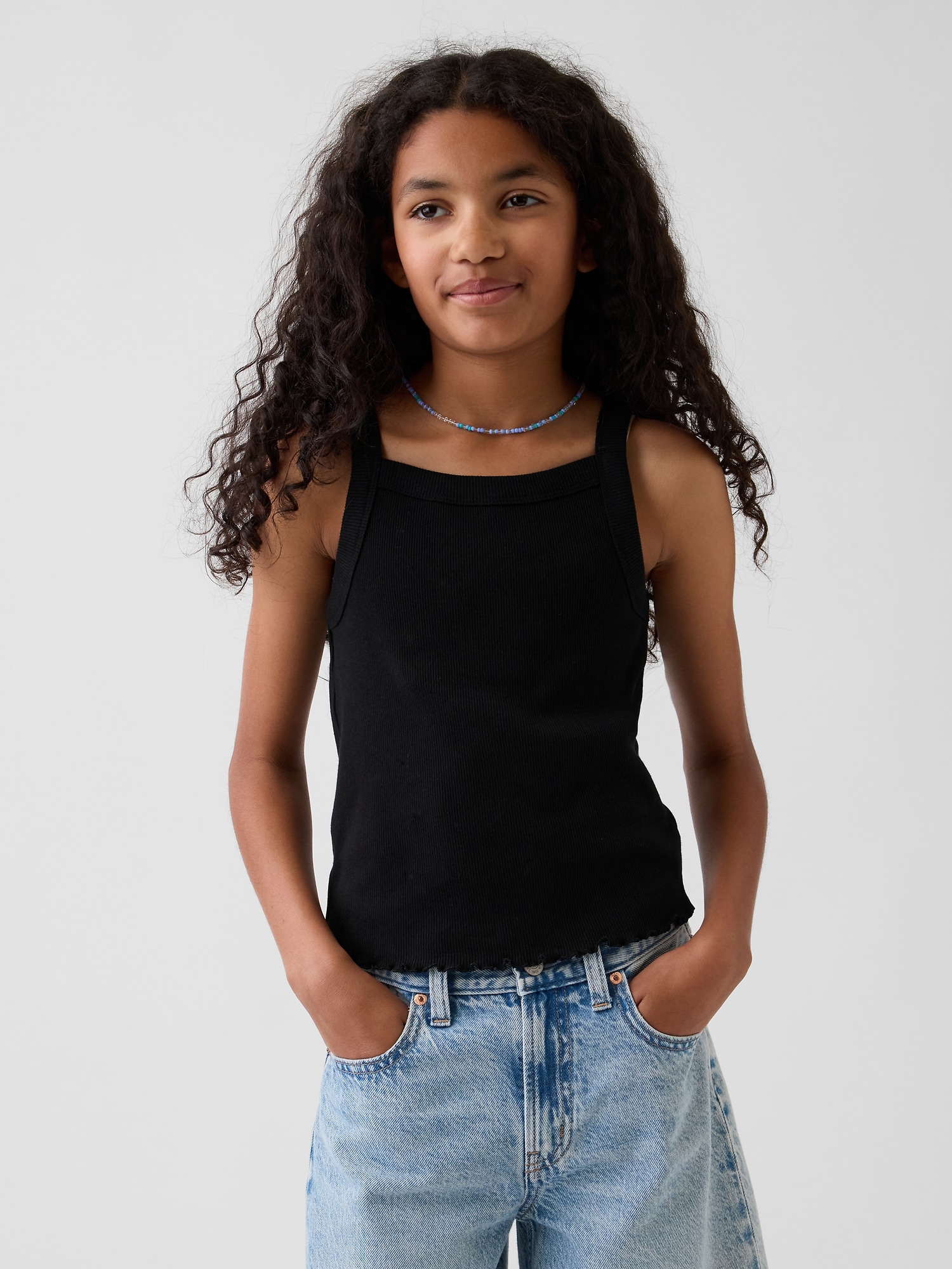 Kids Rib Square-Neck Tank Top