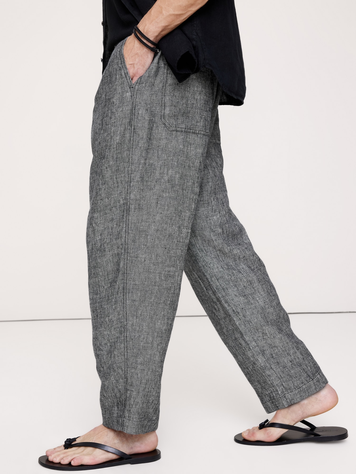 Loose Linen Pull-on Beach Pant