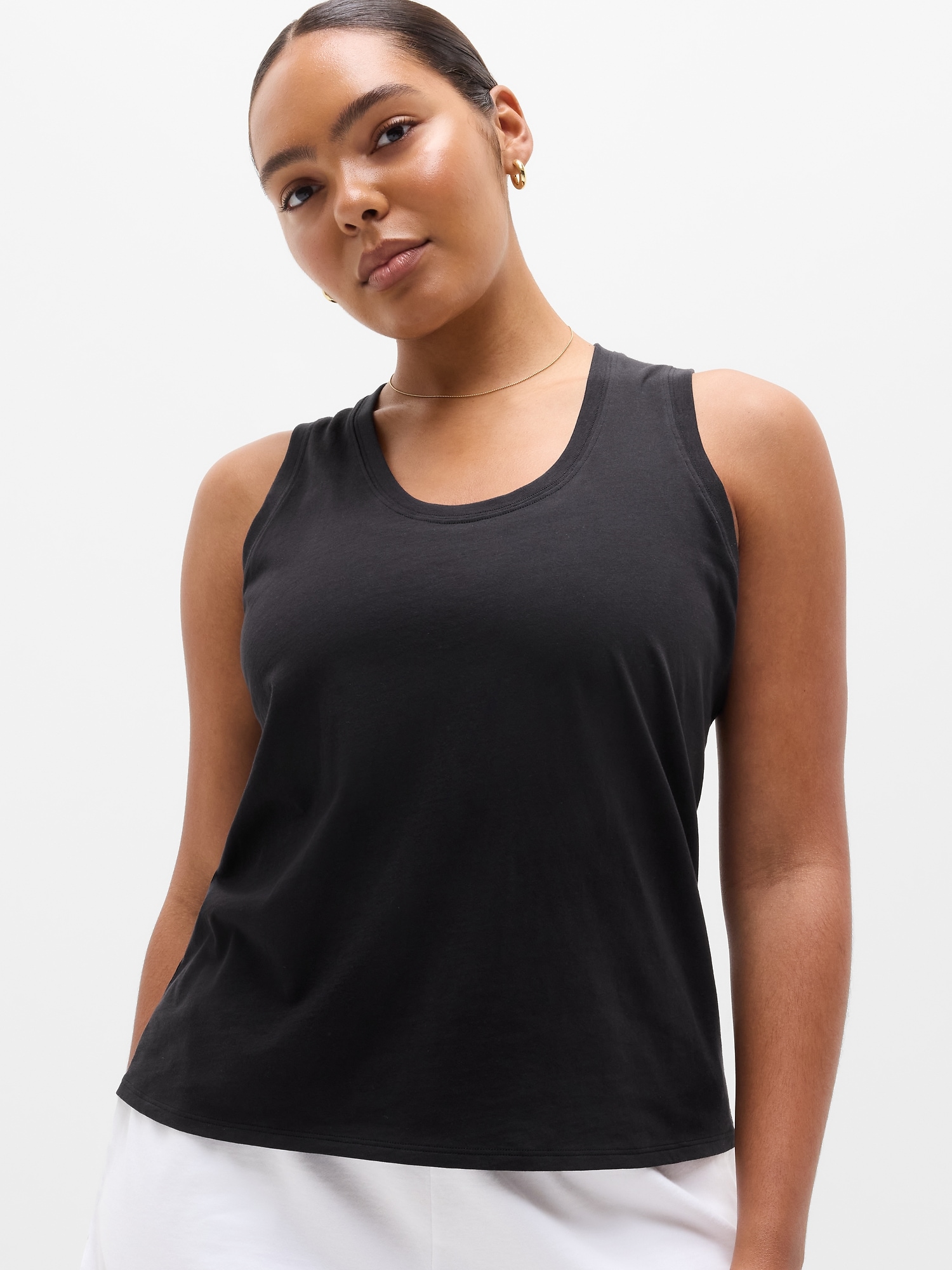 Athleta Favorite Cotton Tank In Black