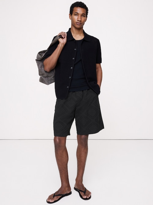 11インチ コットン ジャカード プルオンショートパンツ