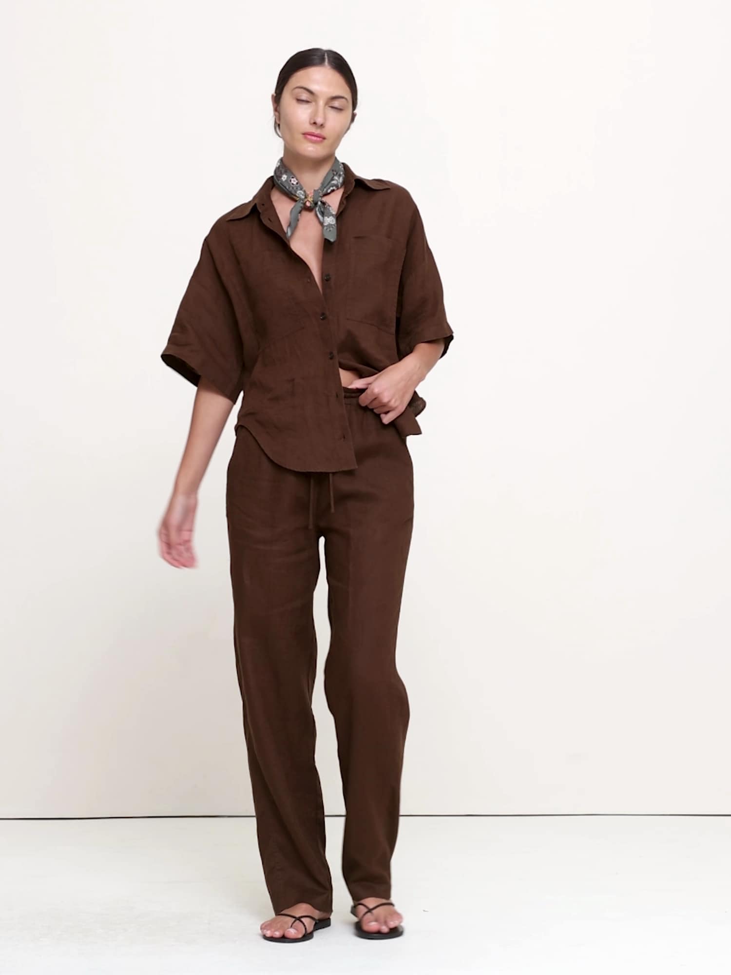 ゲッタウェイ ストレート レッグ プルオン リネン パンツ-5