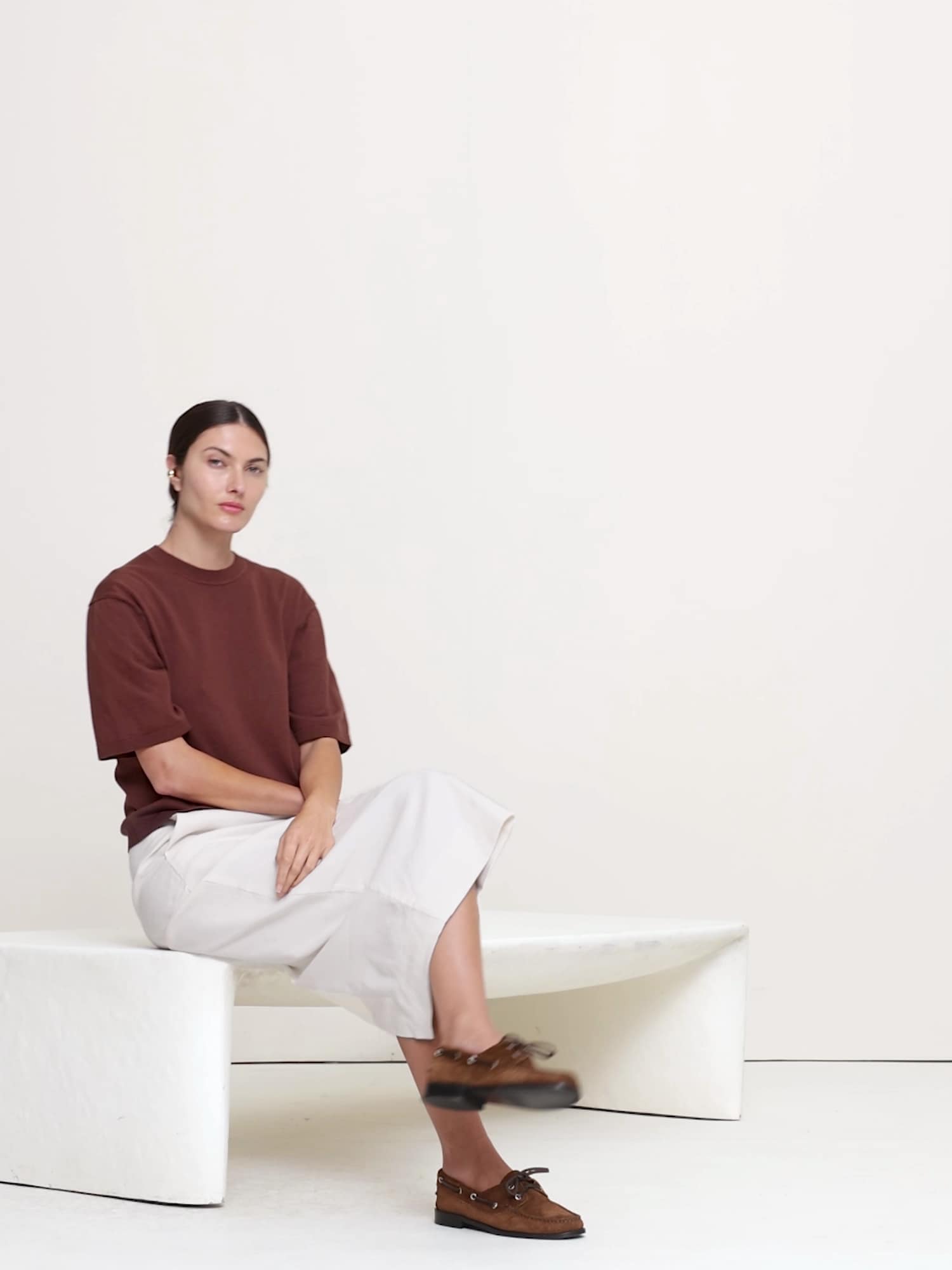 ラークスパー コットンシルク ニットTシャツ-5