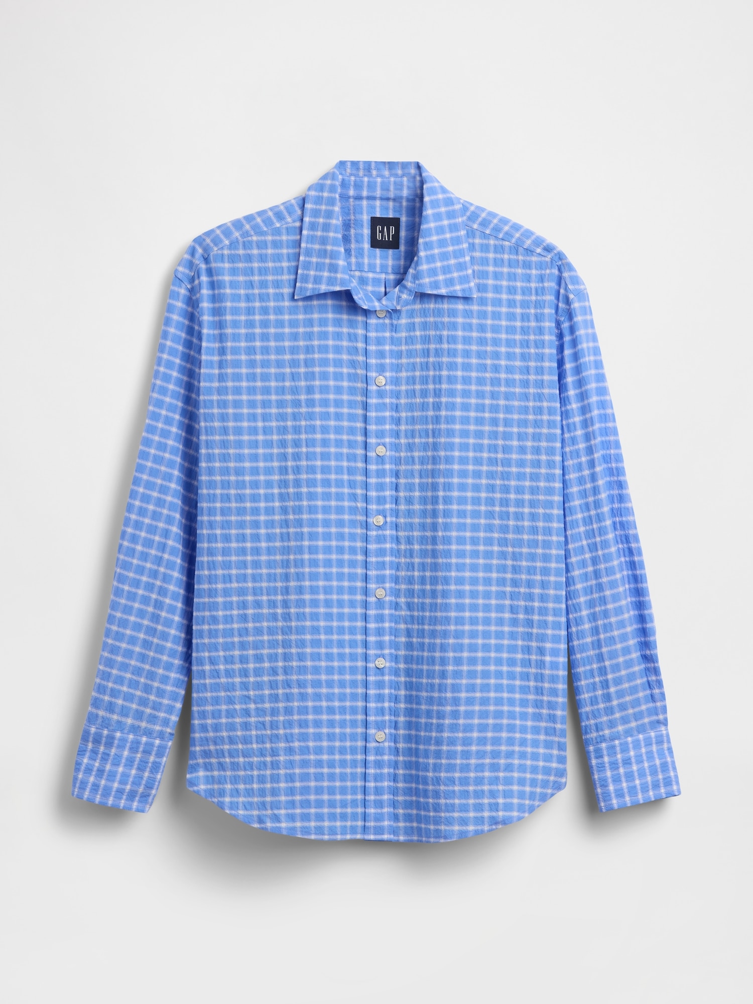 Seersucker Plaid Oversized Shirt