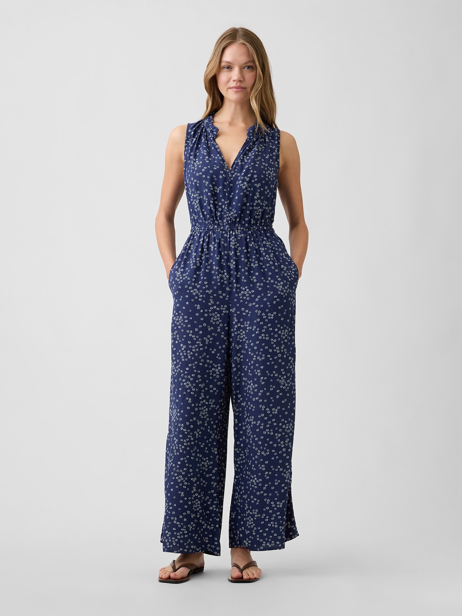 Sleeveless Wide-Leg Jumpsuit