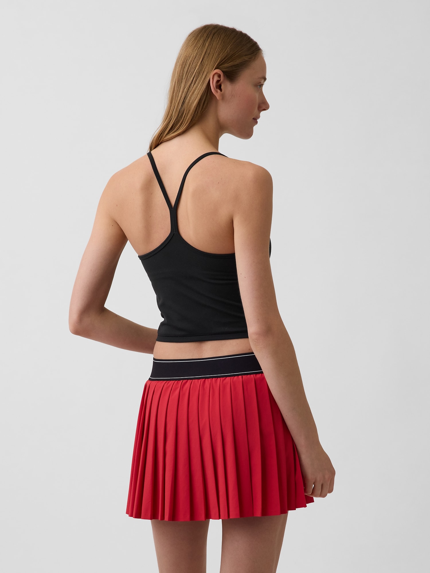 GapFit スムース レーサーバック クロップド タンクトップ-2