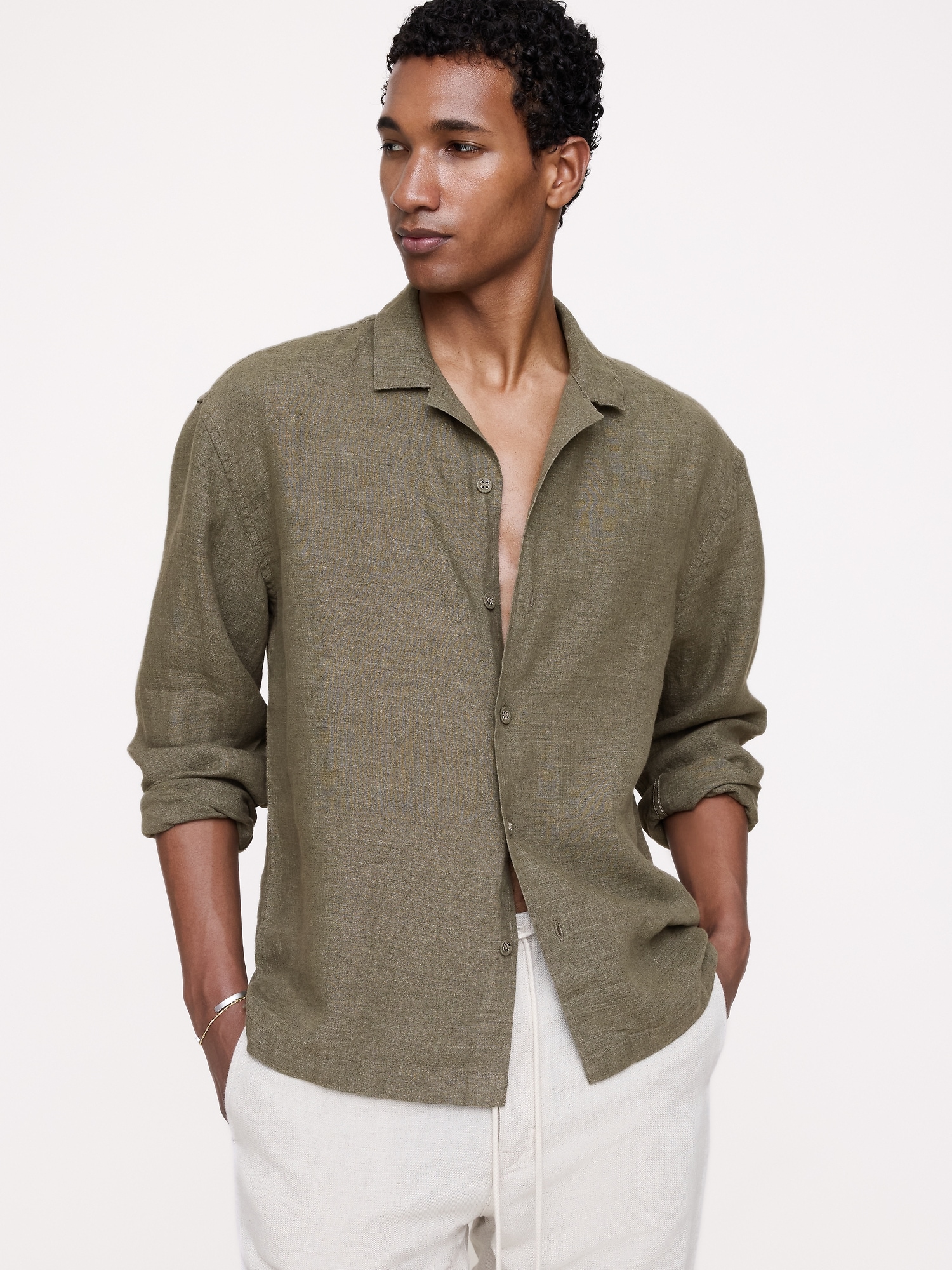 Relaxed-Fit Linen Long-Sleeve Resort Shirt