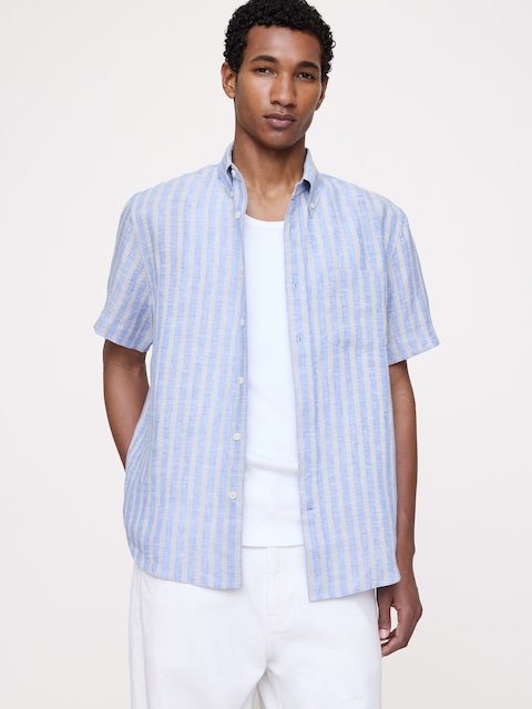 CHEMISE STANDARD À MANCHES COURTES EN LIN