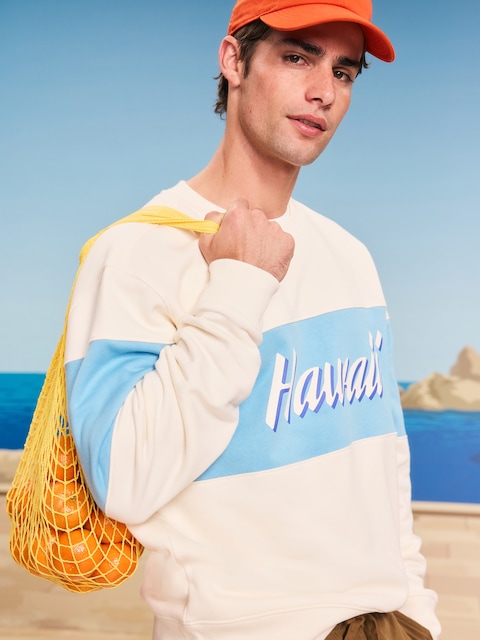 Loose Color-Block Crew-Neck Sweatshirt