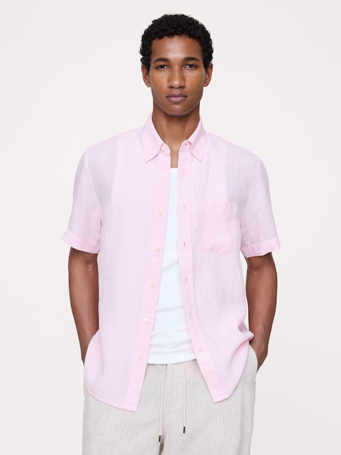 CHEMISE STANDARD À MANCHES COURTES EN LIN