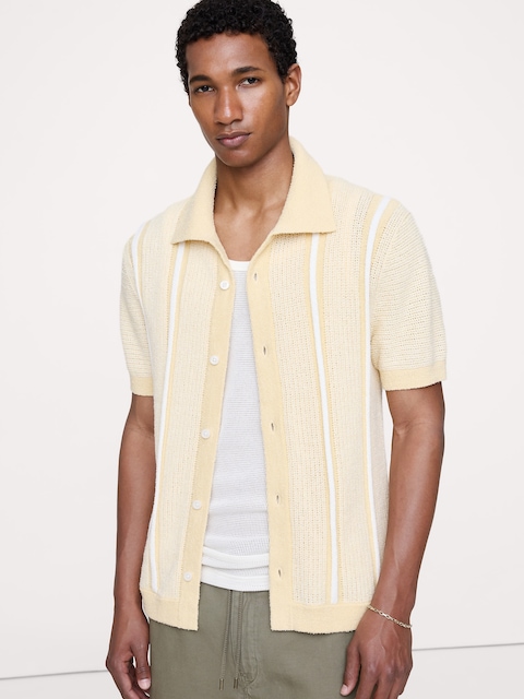 POLO EN TISSU BOUCLÉ À RAYURES