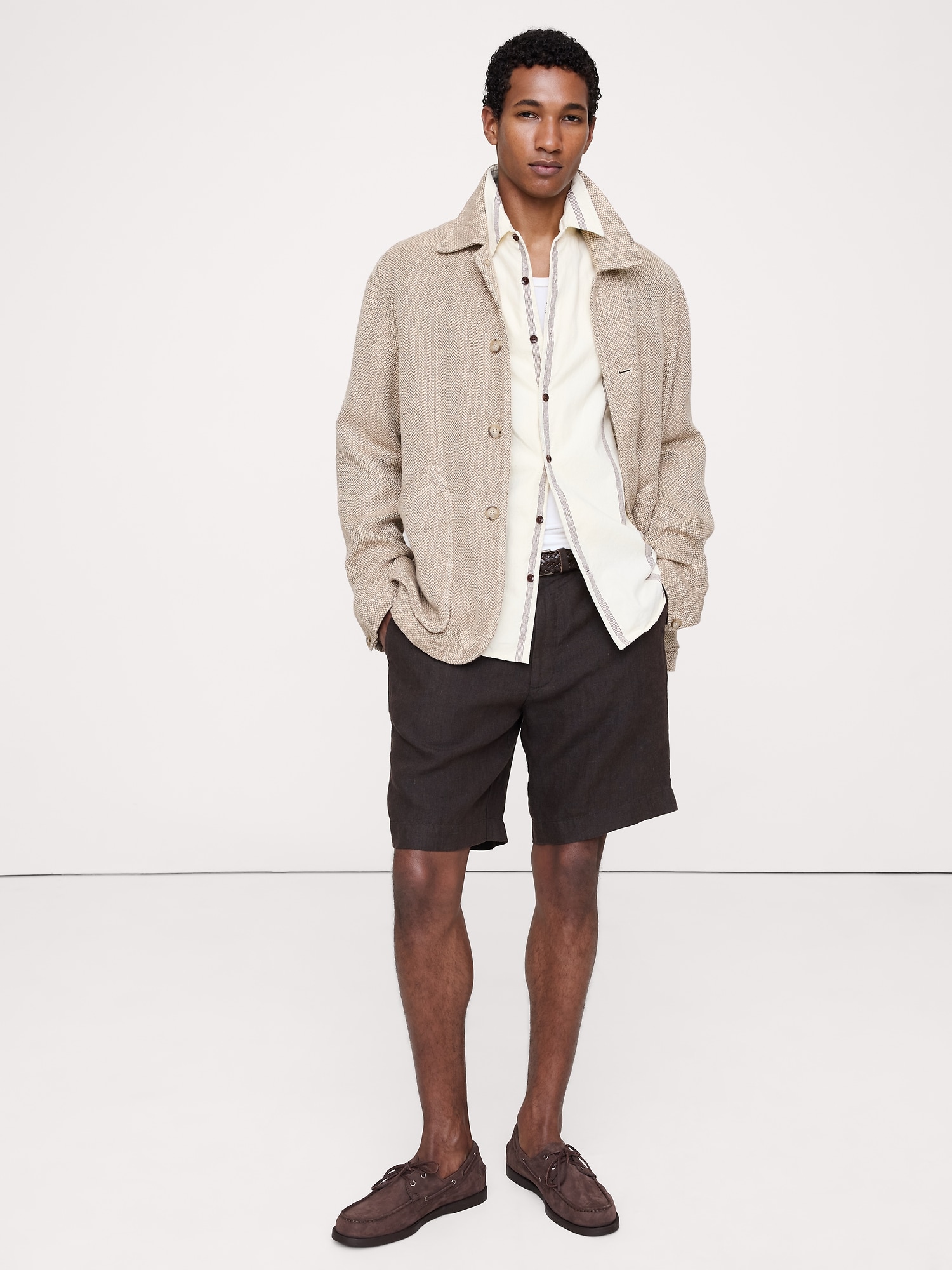 Relaxed-Fit Cotton-Linen Neps Shirt