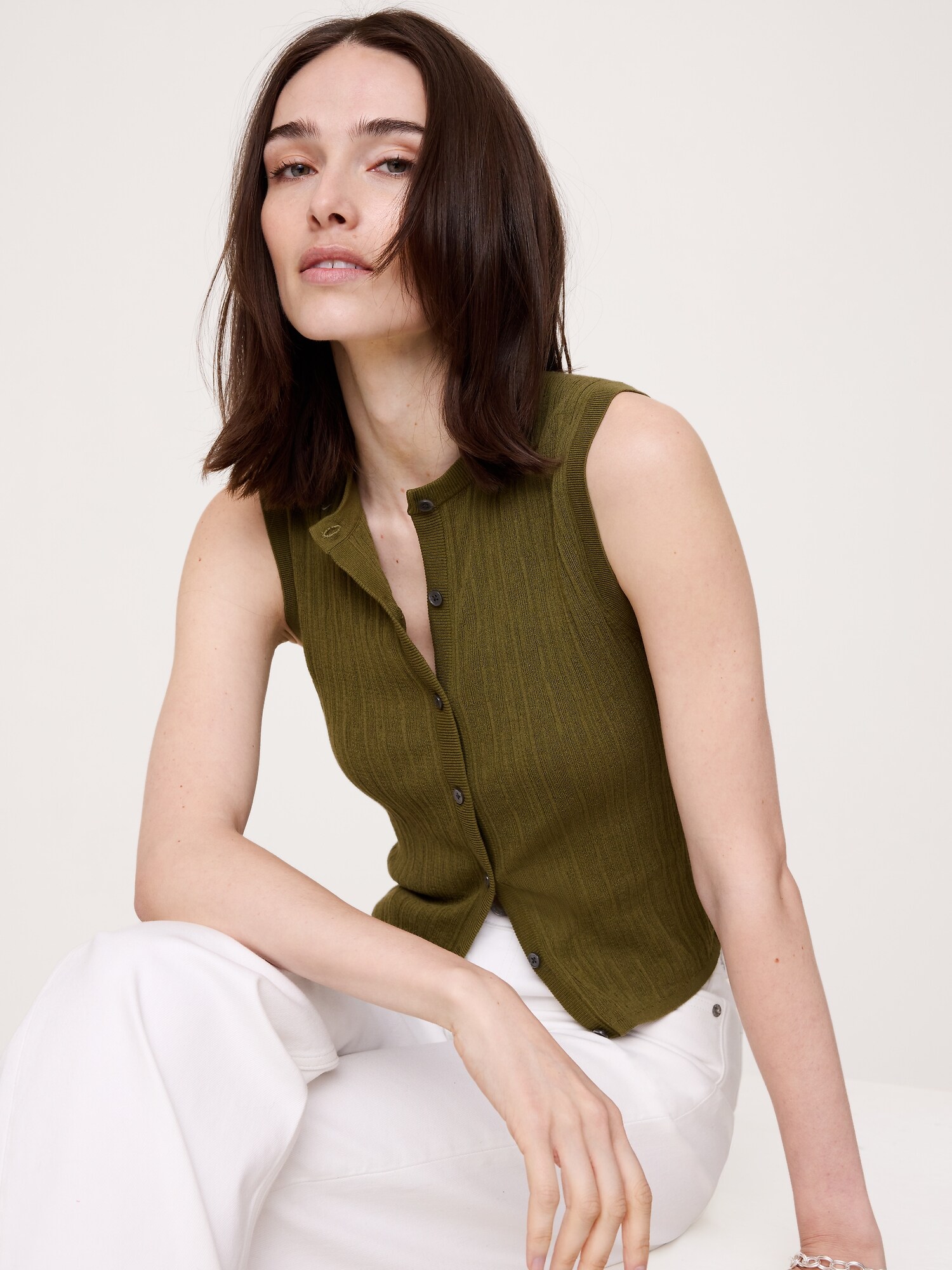 Crinkle Knit Vest