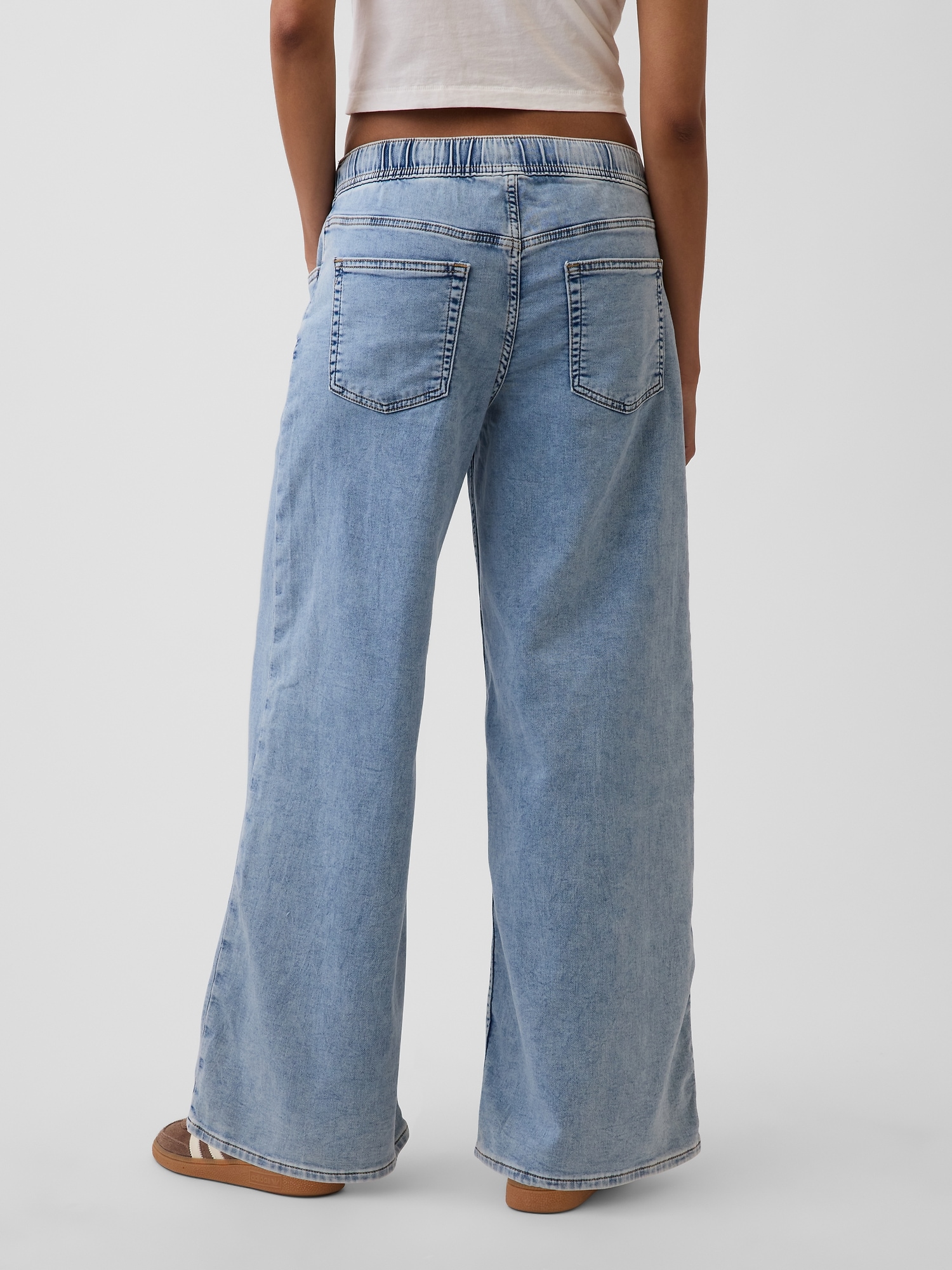 Mid Rise Knit Easy Baggy Jeans