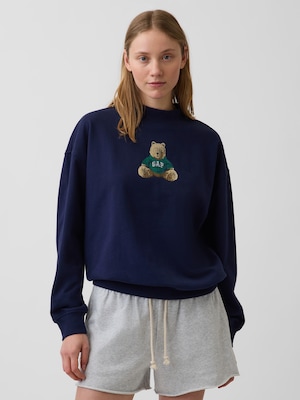 ヴィンテージソフト フレンチテリー オーバーサイズ モックネック GAPロゴ スウェットシャツ