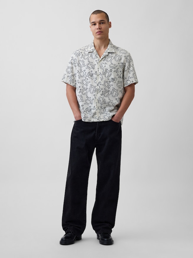 キース・ヘリング テクスチャーシャツ-1