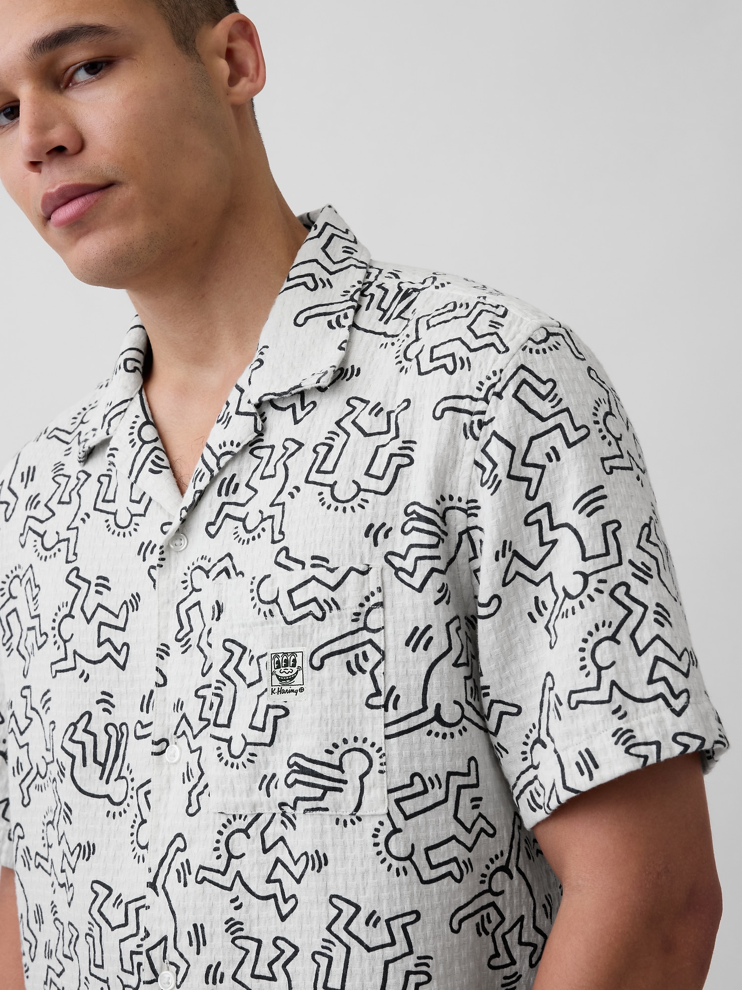 キース・ヘリング テクスチャーシャツ-3