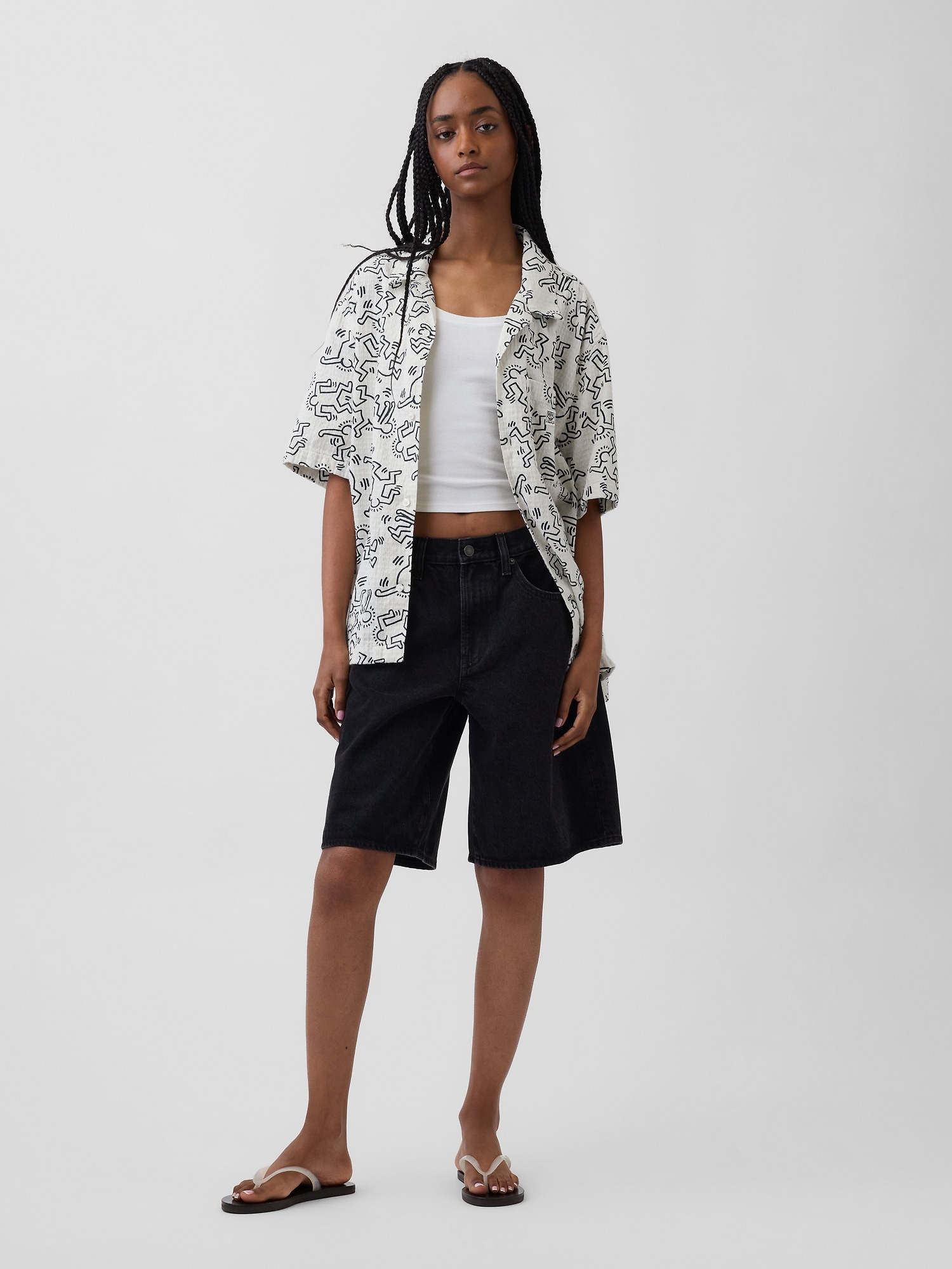 キース・ヘリング テクスチャーシャツ-5