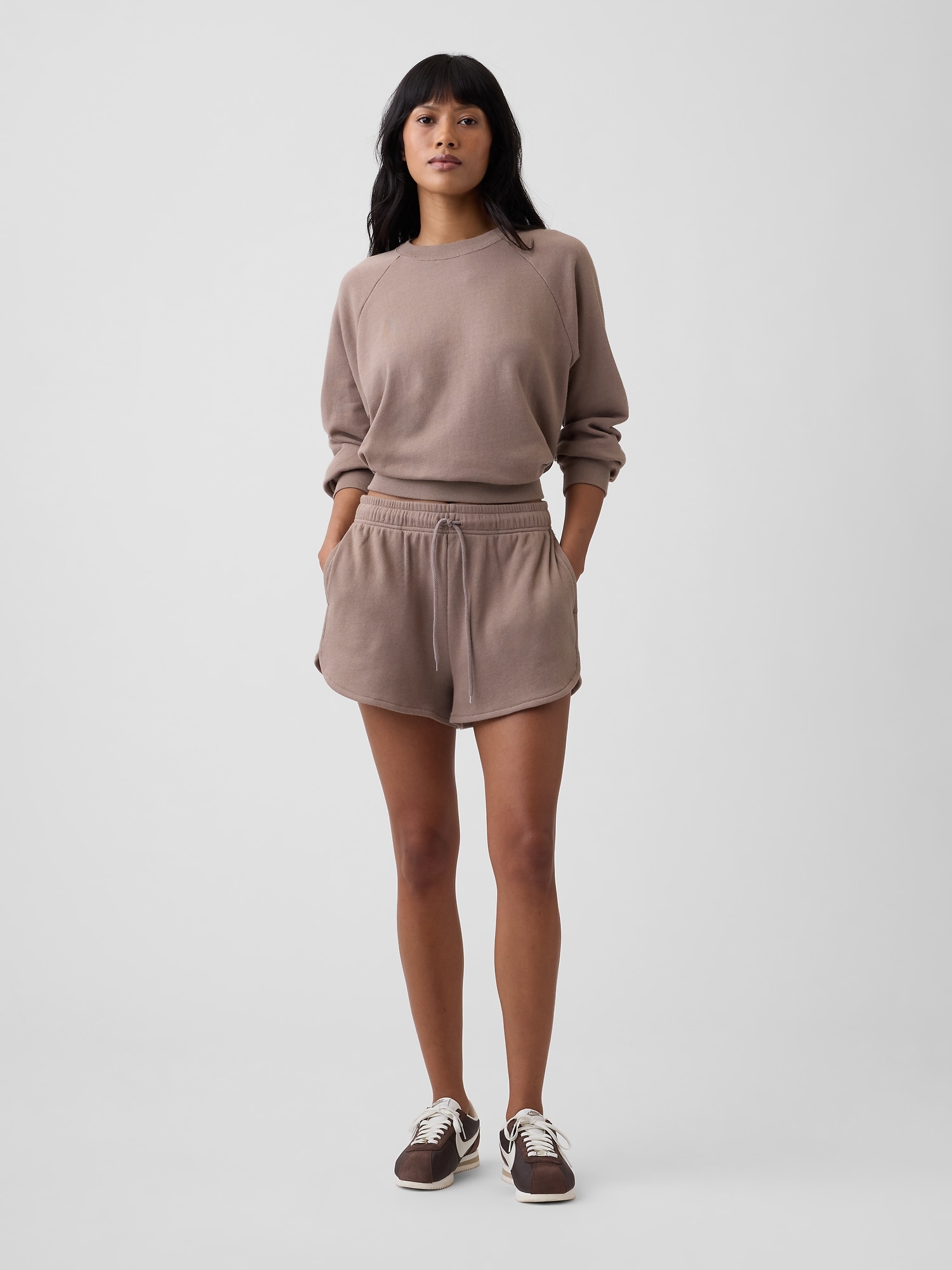 Relaxed French Terry Dolphin Shorts