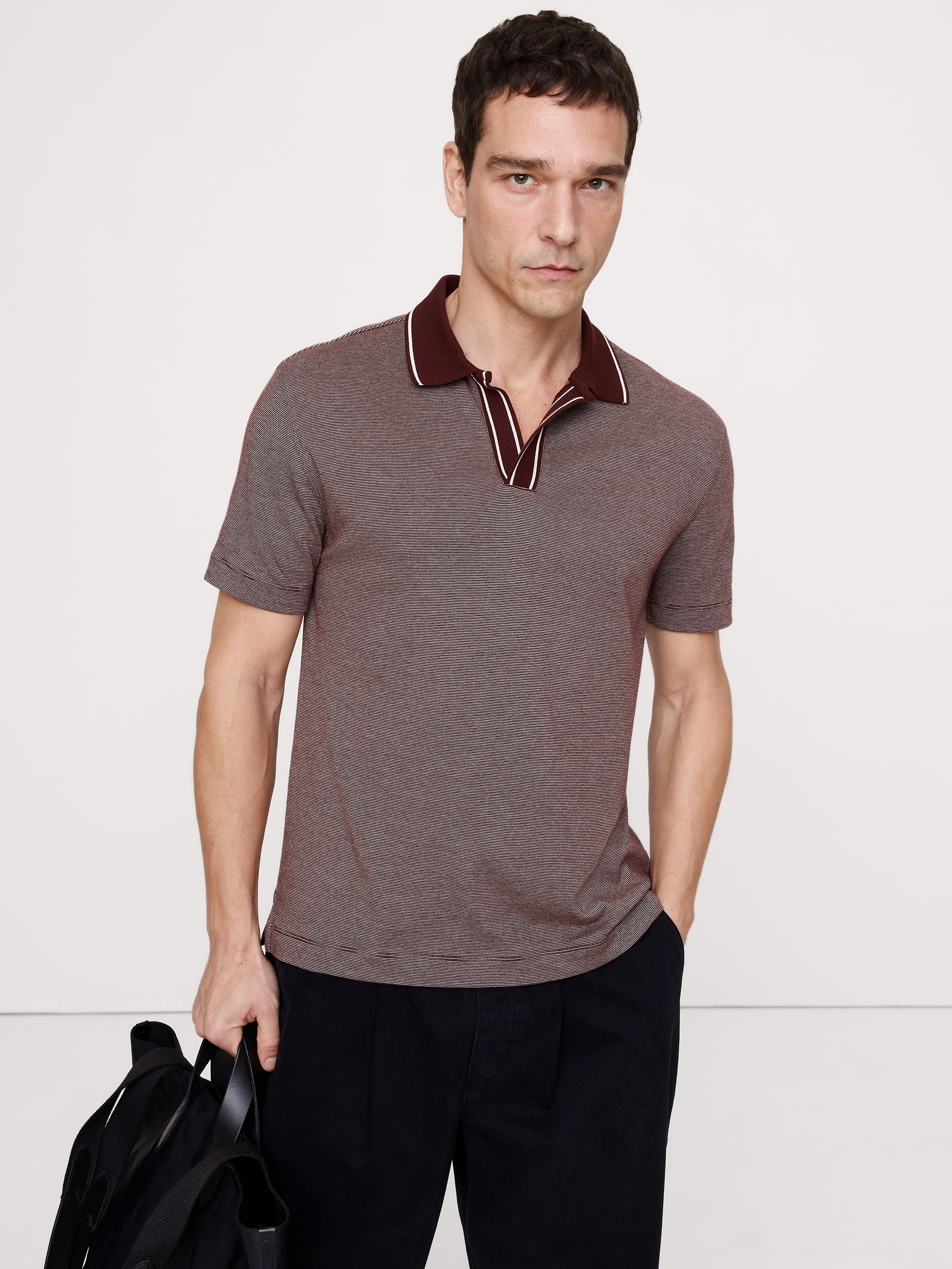 HAUT LUXUEUX À COL POLO TRICOTEUSE