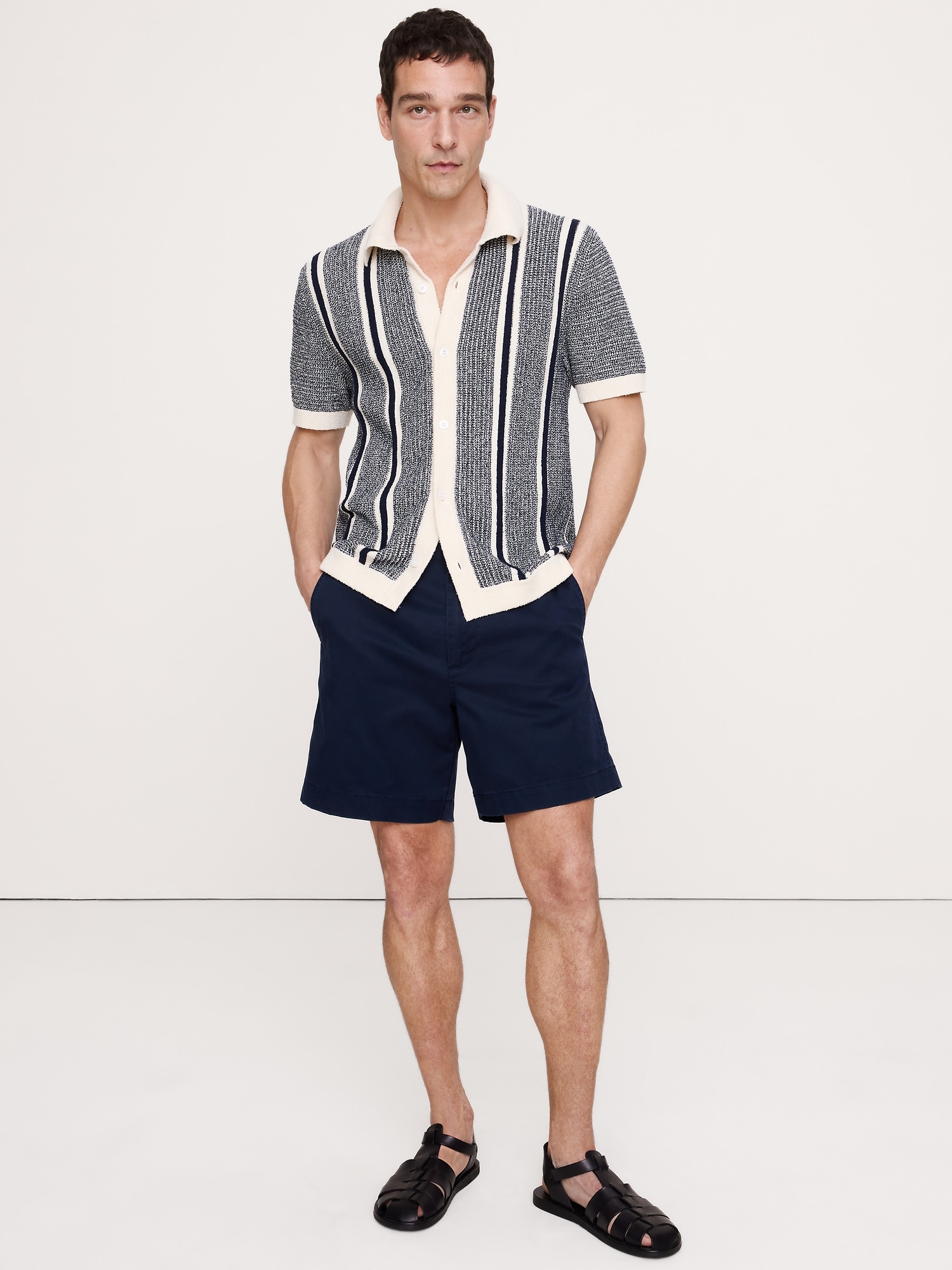 Bouclé Stripe Sweater Polo
