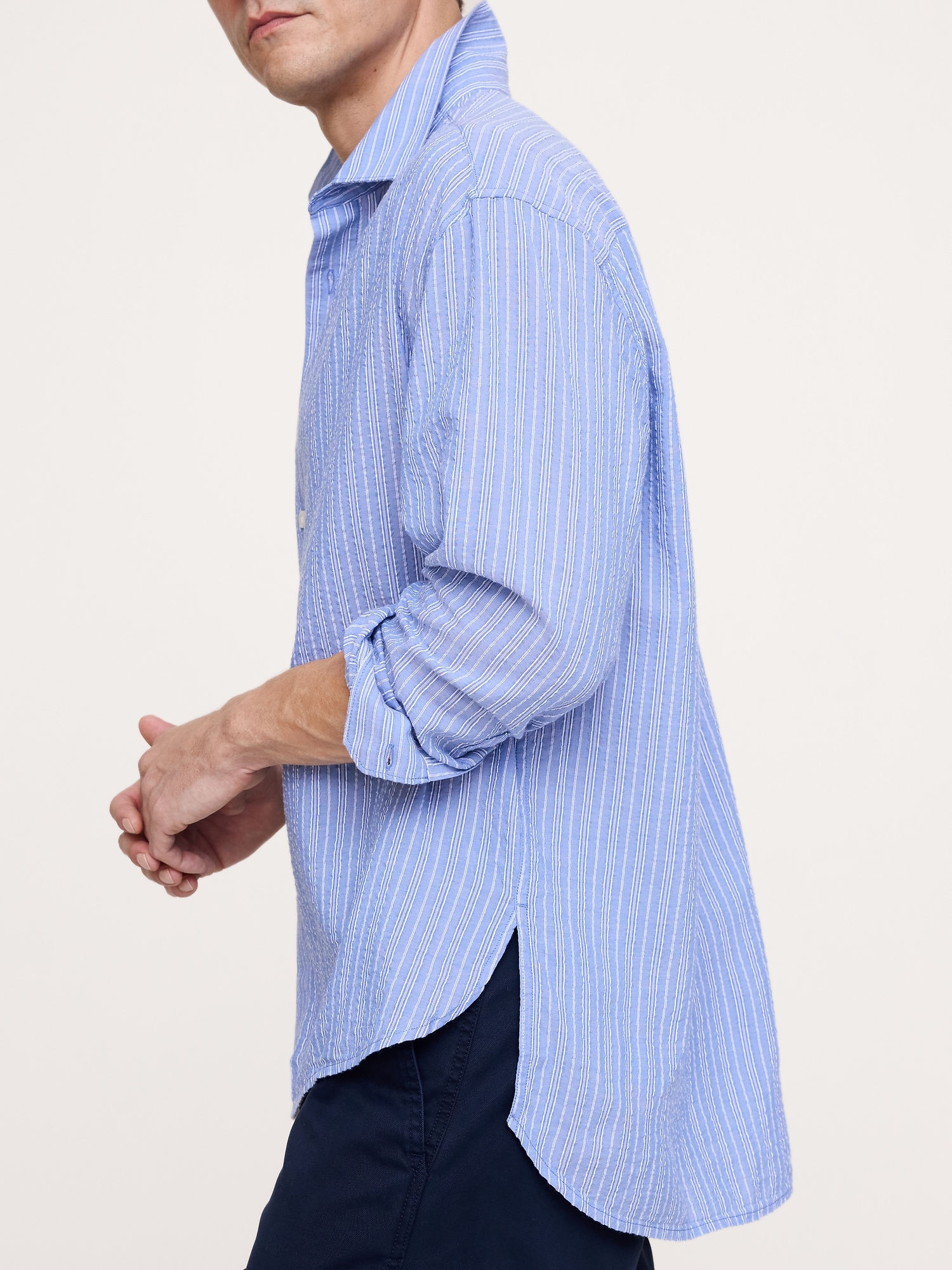 Relaxed-Fit Stripe Seersucker Shirt