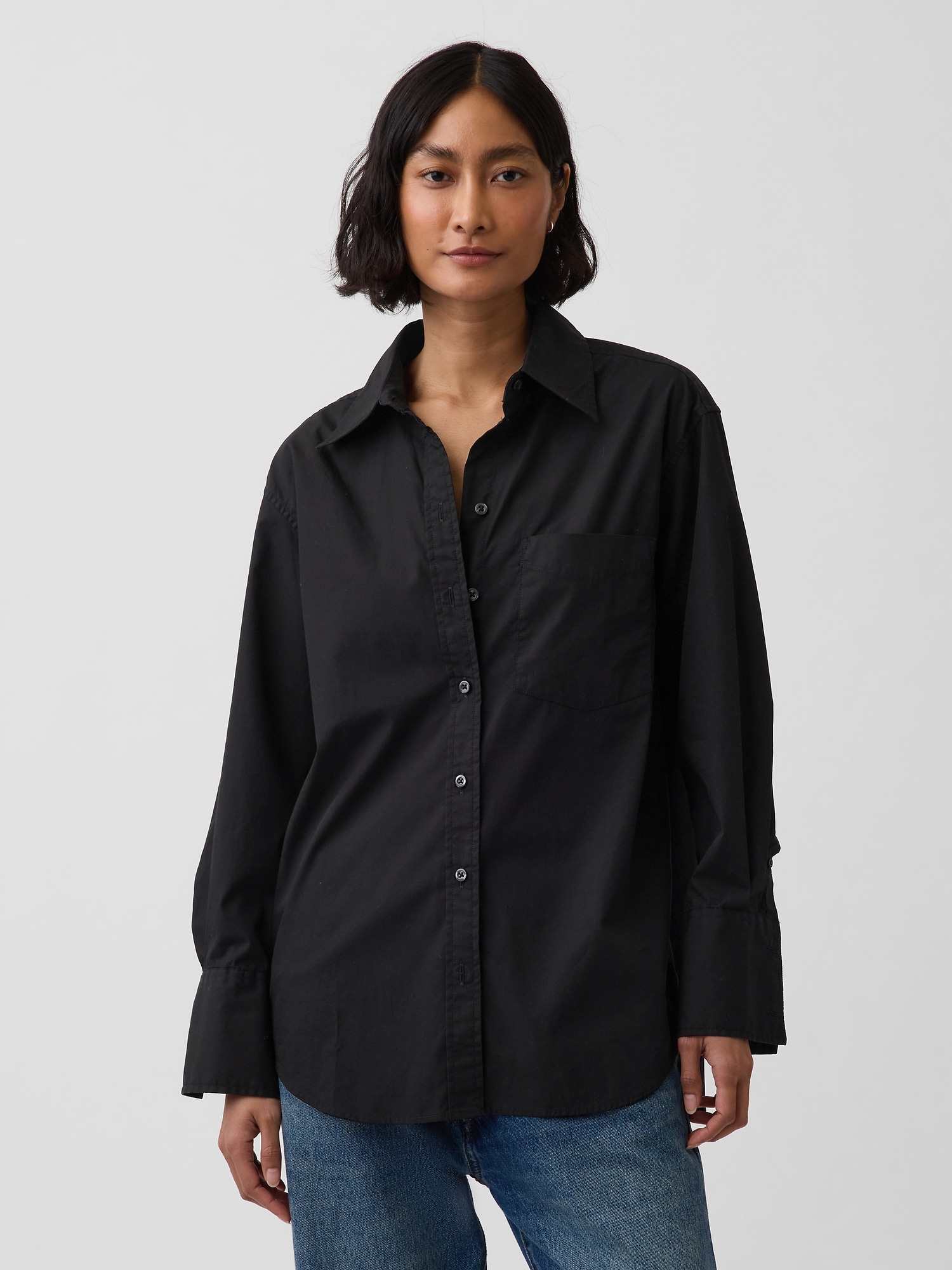 CHEMISE AMPLE EN POPELINE DE COTON BIOLOGIQUE