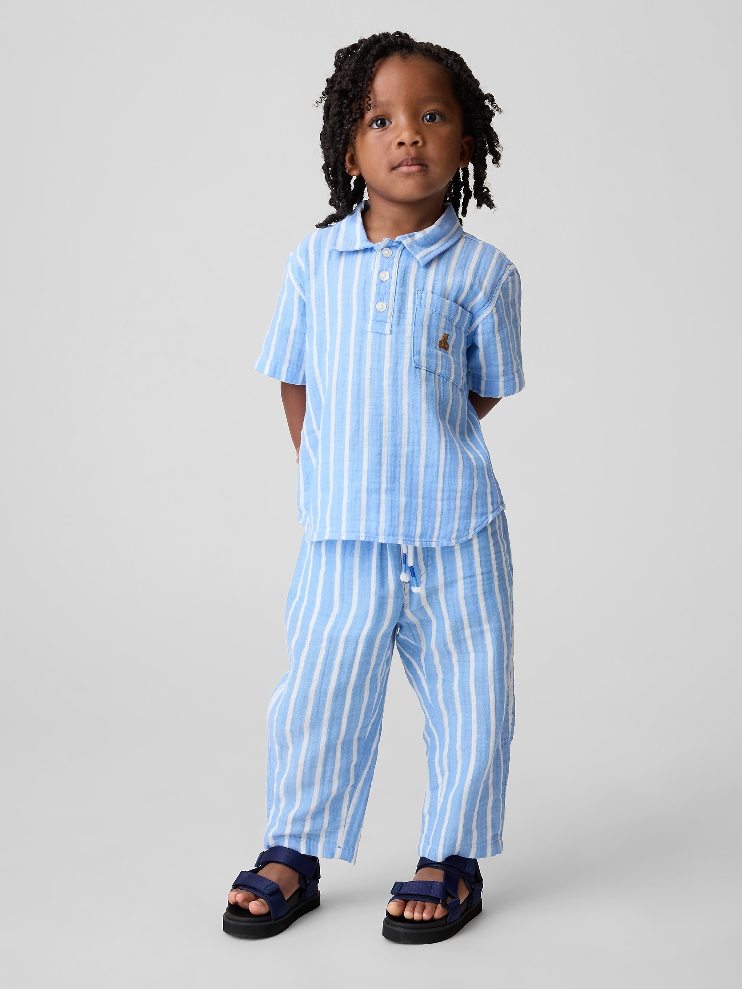 Baby & Toddler Cotton Gauze Pull-On Barrel Pants