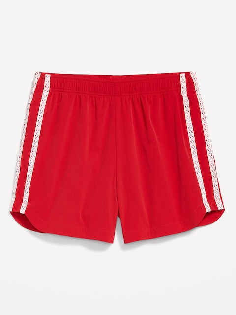 High-Waisted Poplin Run Shorts