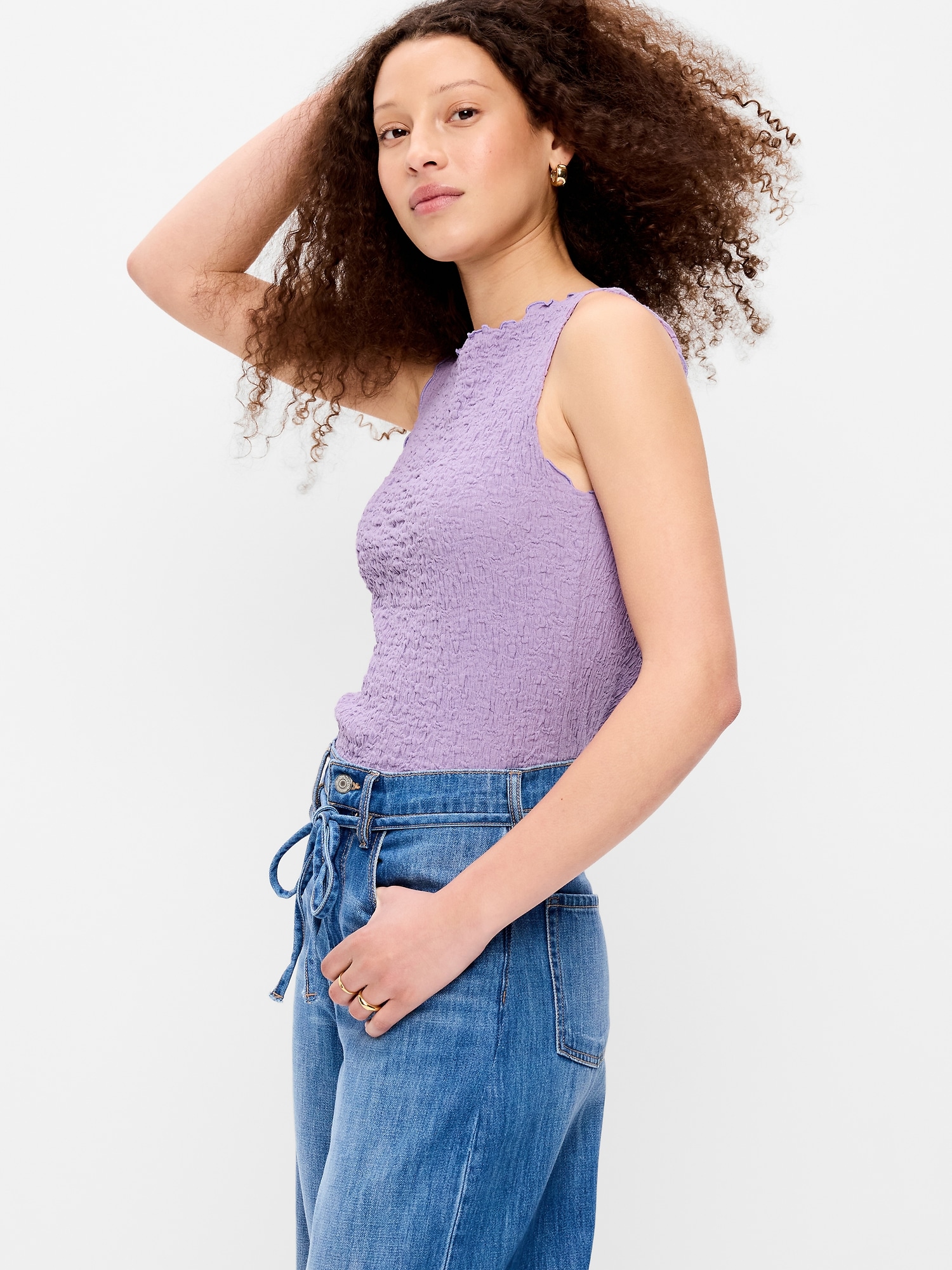 CAMISOLE SMOCKÉE SANS MANCHES