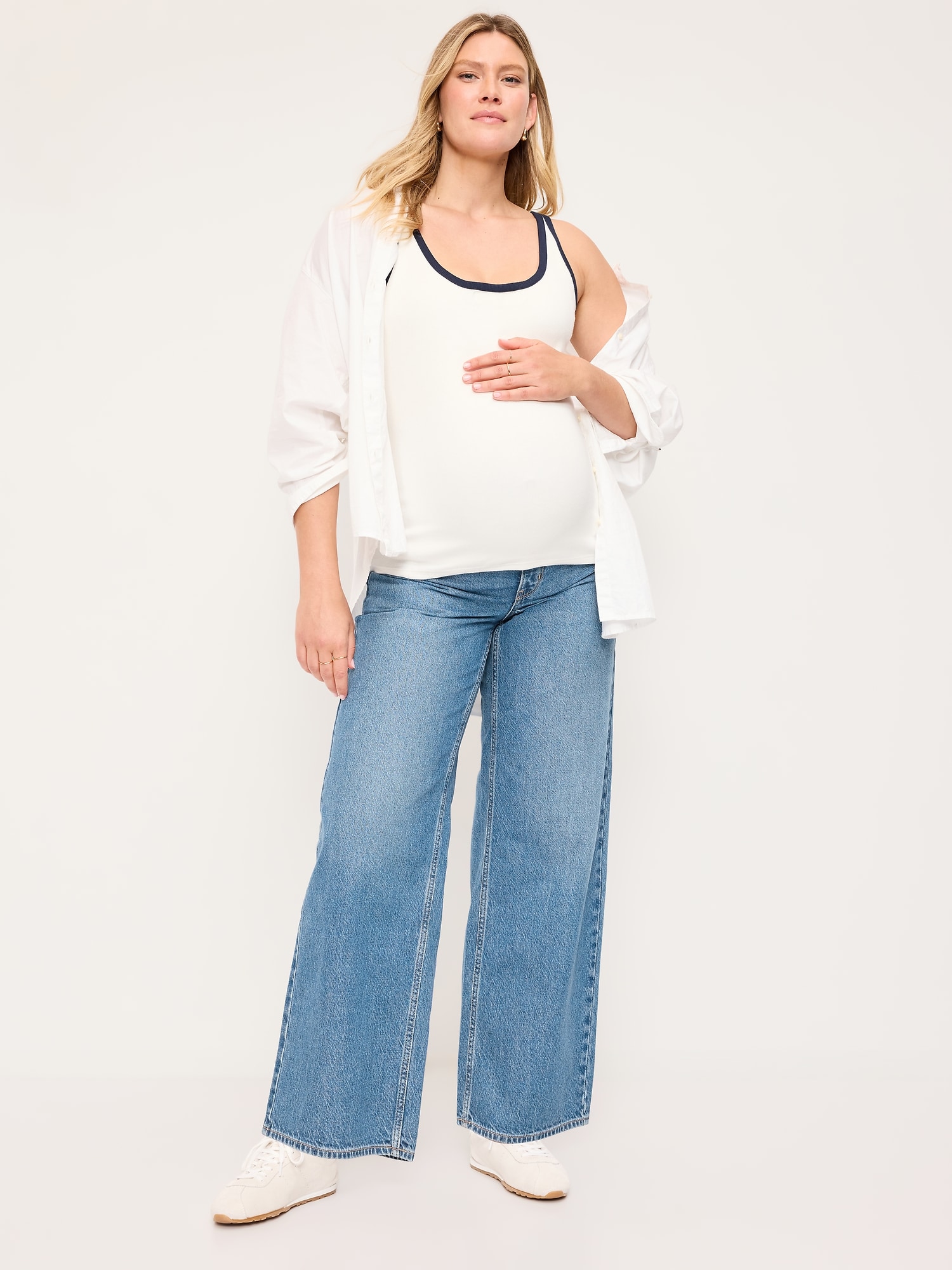 Jean Wow coupe généreuse à panneau couvrant de maternit