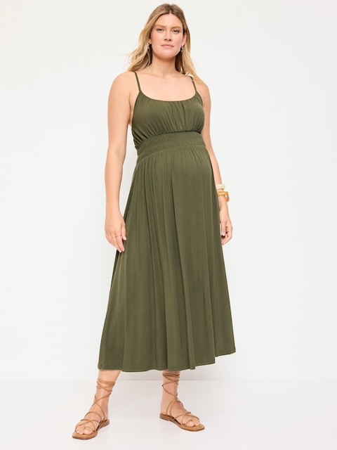 ROBE À SMOCKS AJUSTÉE ET ÉVASÉE DE MATERNITÉ