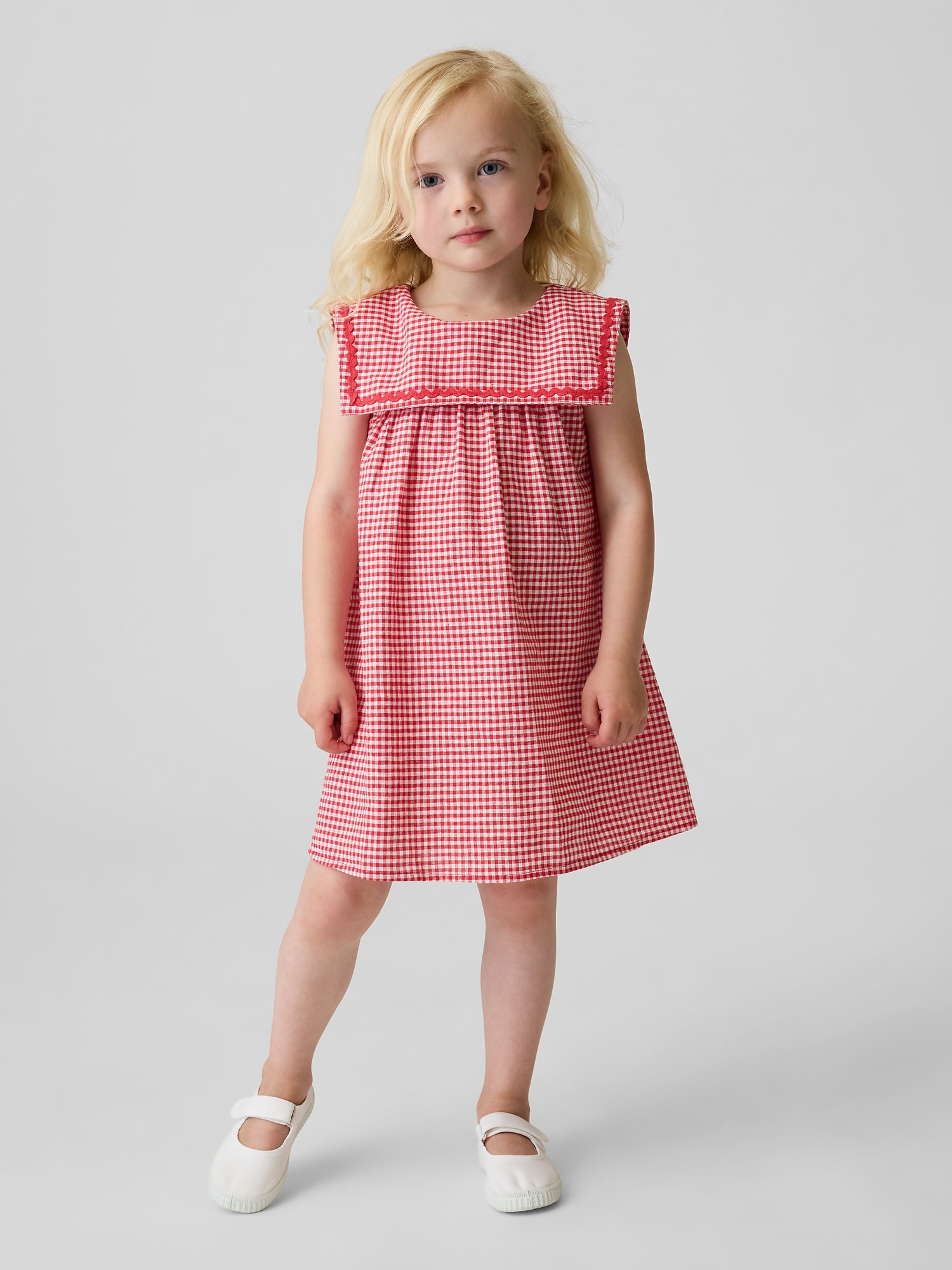 Baby & Toddler Linen-Cotton Gingham Sailor Dress