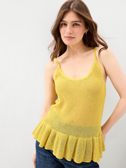 Metallic Peplum Tank Top