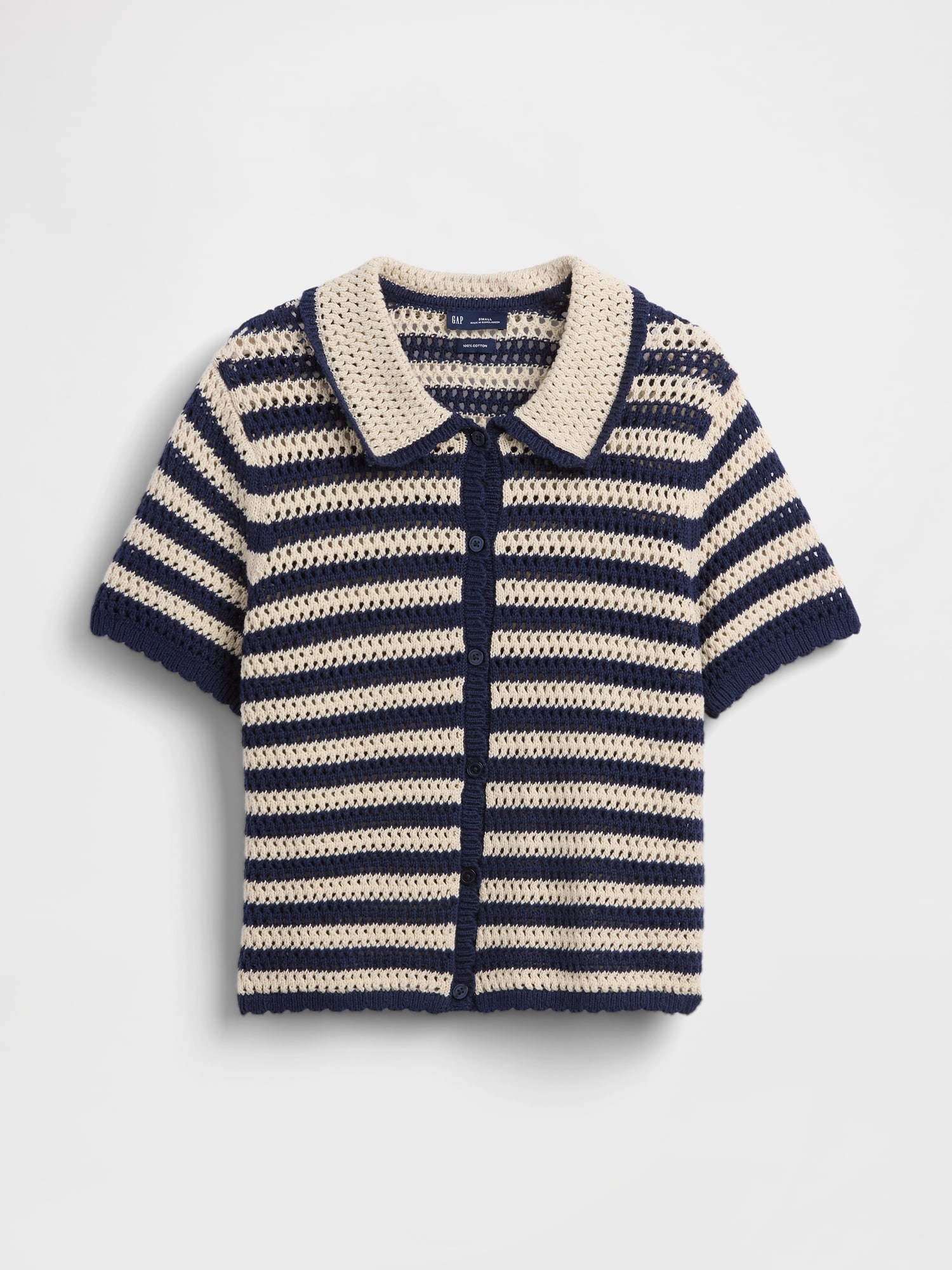 100% Cotton Crochet Relaxed Sweater Shirt