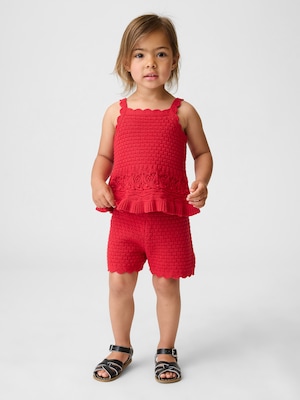 クロシェ スカラップ プルオンショートパンツ (幼児・ベビー)