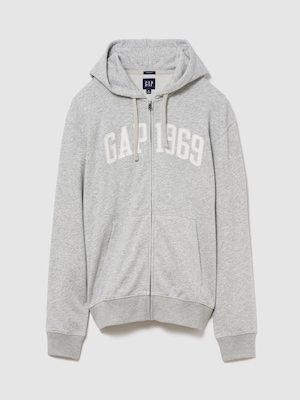 フレンチテリー リラックスフィット GAP1969ロゴ  ジップアップパーカー
